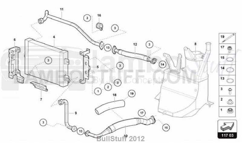 2017 Lamborghini AVENTADOR SV LP750-4 ROADSTER ENGLAND OIL COOLER (117.03.00)